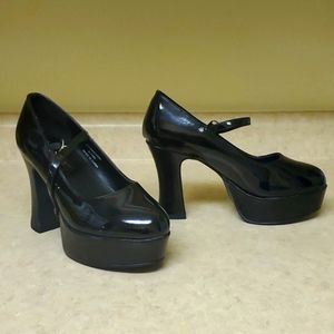 Black Patent Platform Mary Janes